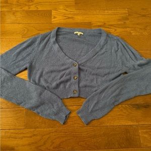 Thin, blue, cropped, sweater